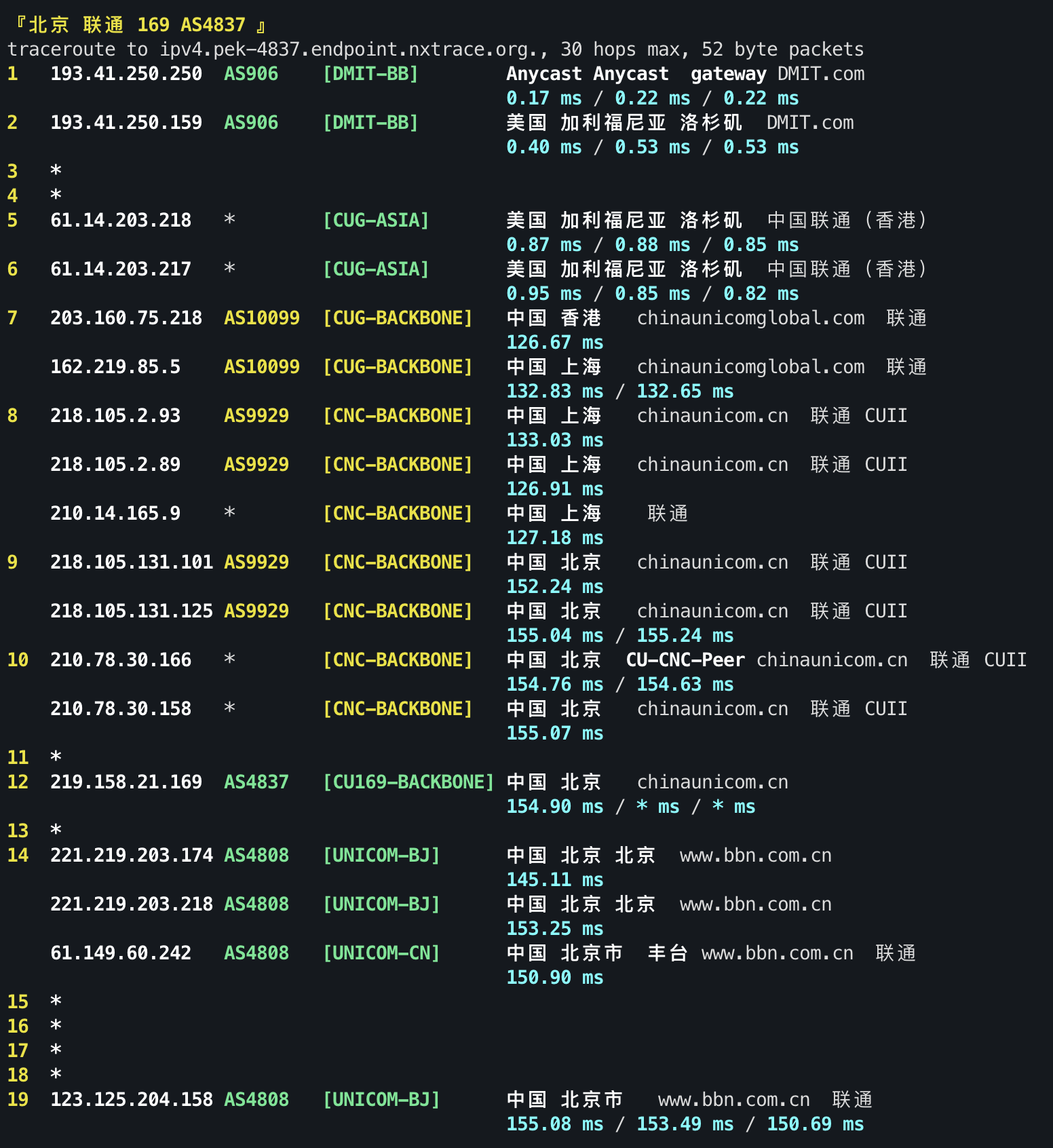 IPv4 回程 TCP 2
